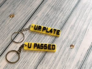 number plate keyring