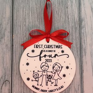 First christmas a family of four