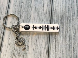 Silver special song keyring