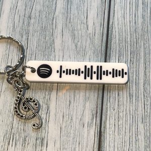 Silver special song keyring