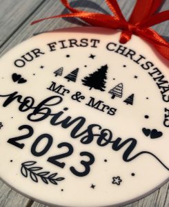 first christmas mr & mrs bauble