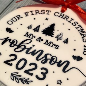 first christmas mr & mrs bauble
