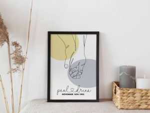 holding hands line art print