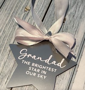 personalised acrylic star