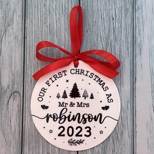 first christmas as mr and mrs bauble
