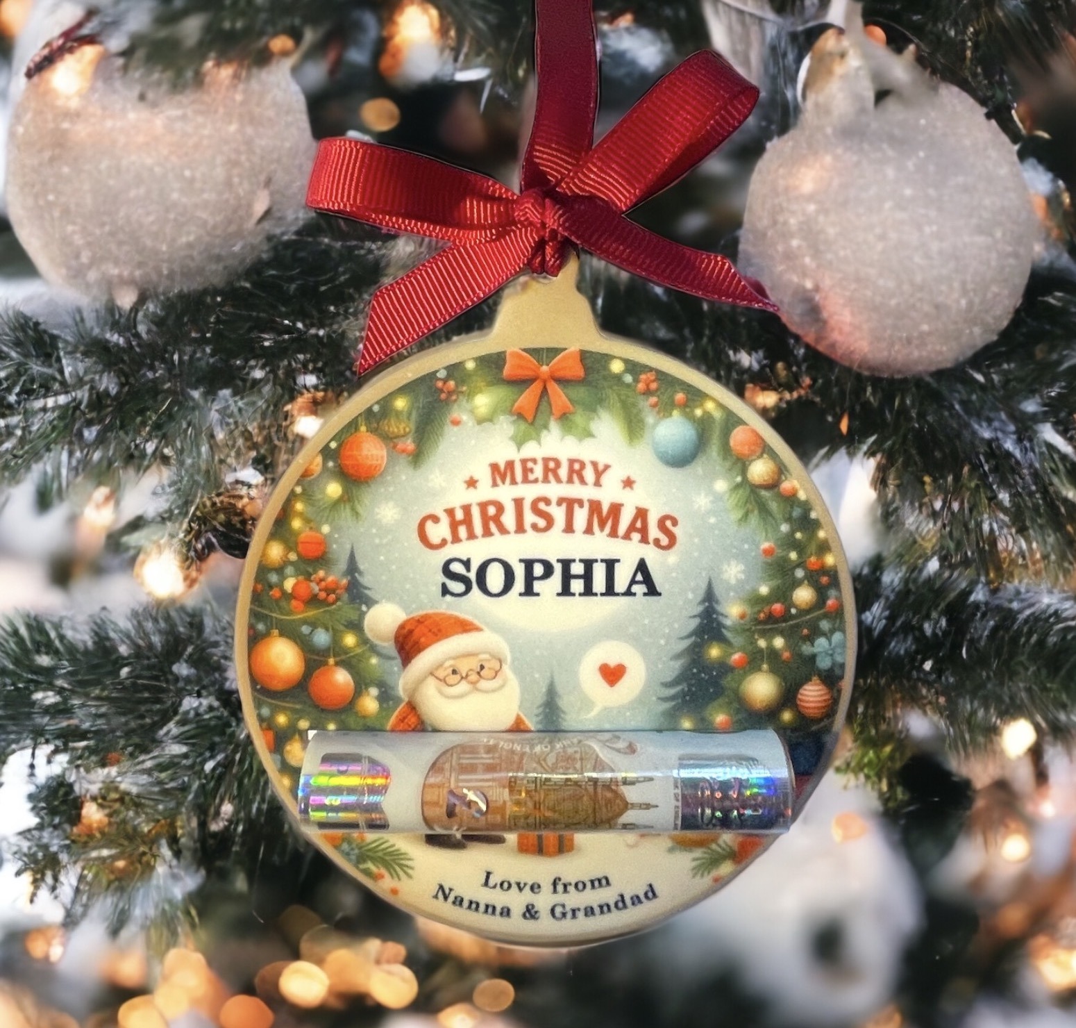 Personalised money holder christmas bauble