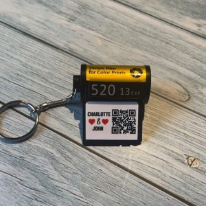 film roll photo keyring with music