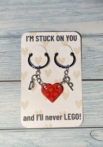 Lego style heart keyrings
