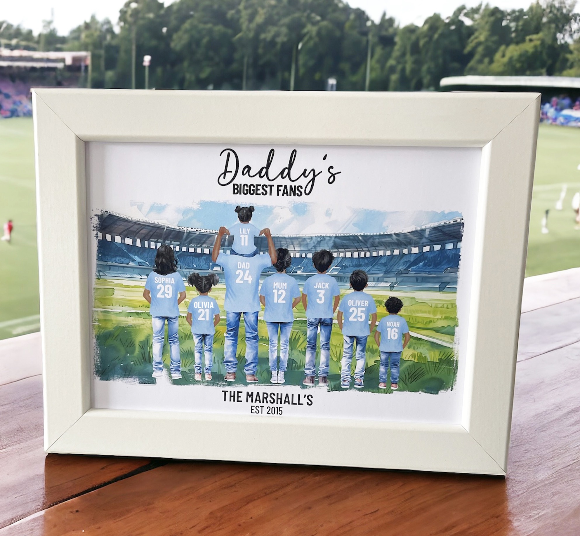 personalised family football shirt print gift