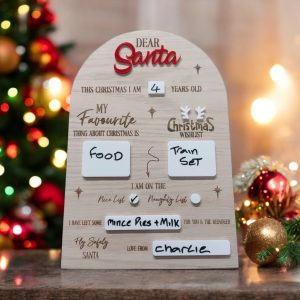 personalised santa letter wooden board