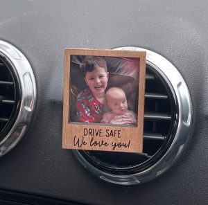 photo frame for car - wooden car photo frame