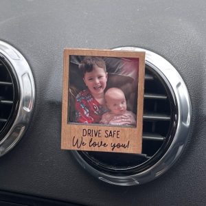 photo frame for car - wooden car photo frame