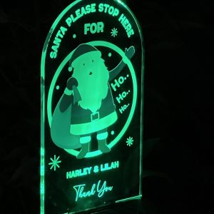 santa stop here kids solar light