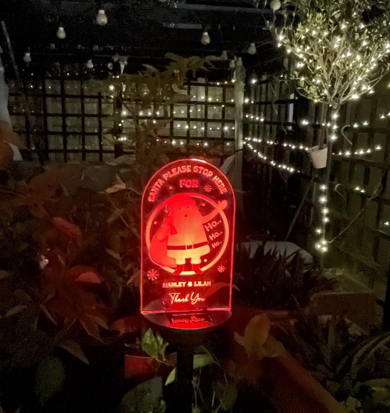 santa stop here solar light