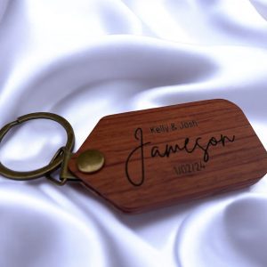 Personalised wooden keyrings