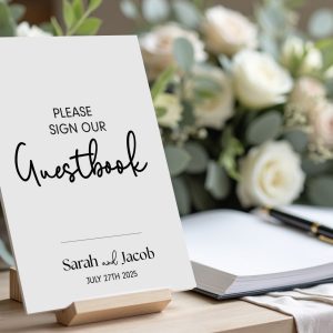 Minimalist Wedding Guestbook Table Signage
