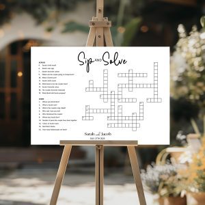 Sip and Solve wedding crossword