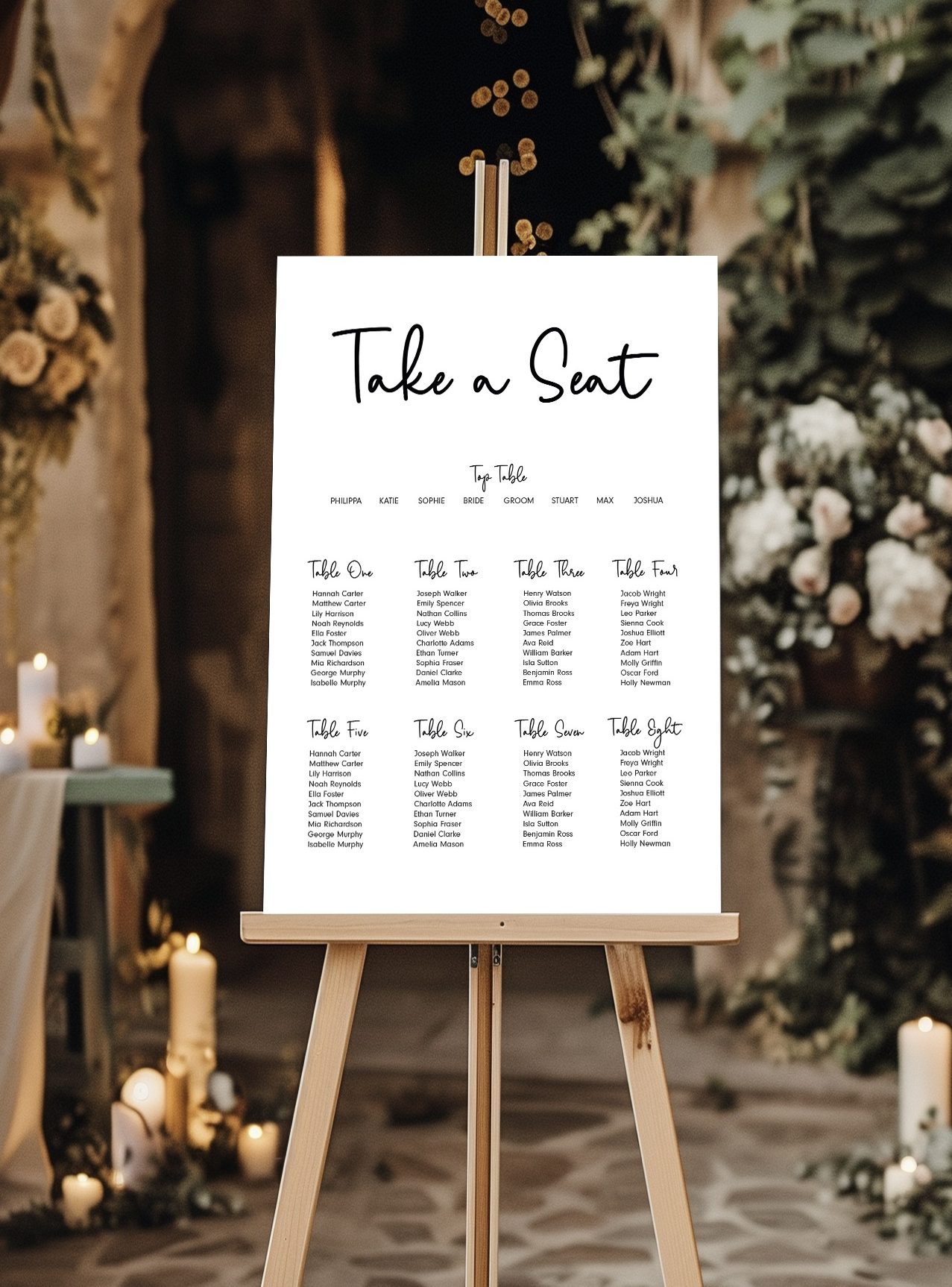 Take a seat wedding sign
