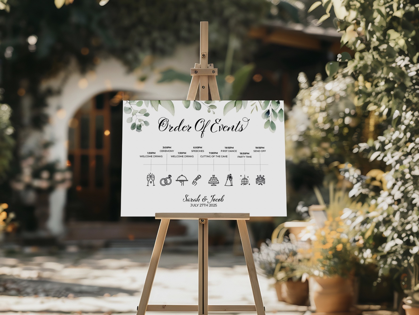 Wedding Order of the Day Sign – The Eucalyptus Suite - Image 3