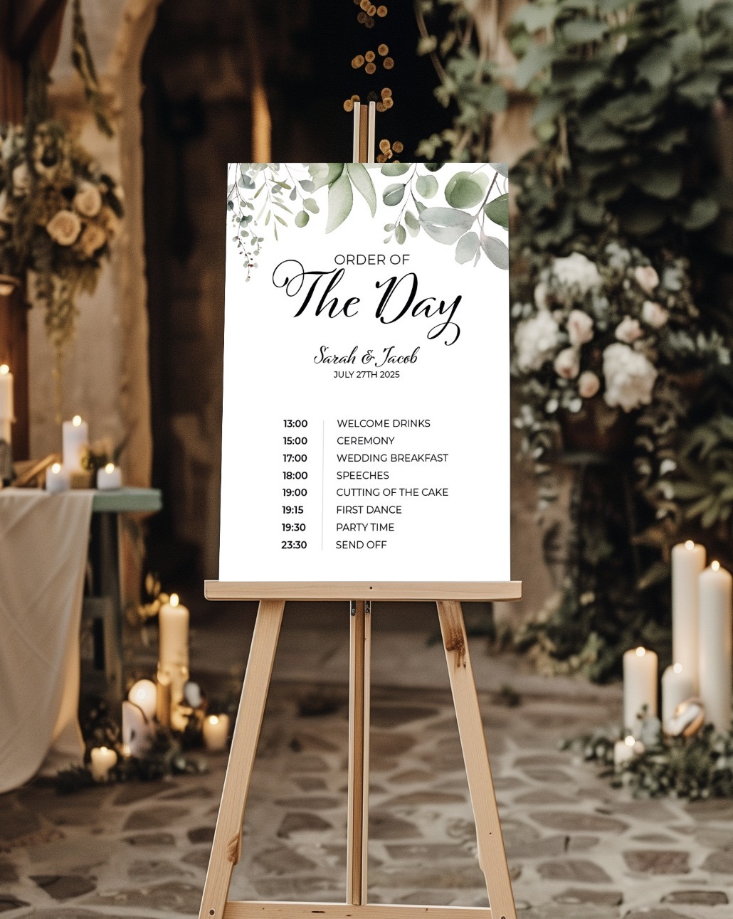 Wedding Order of the Day Sign – The Eucalyptus Suite - Image 2