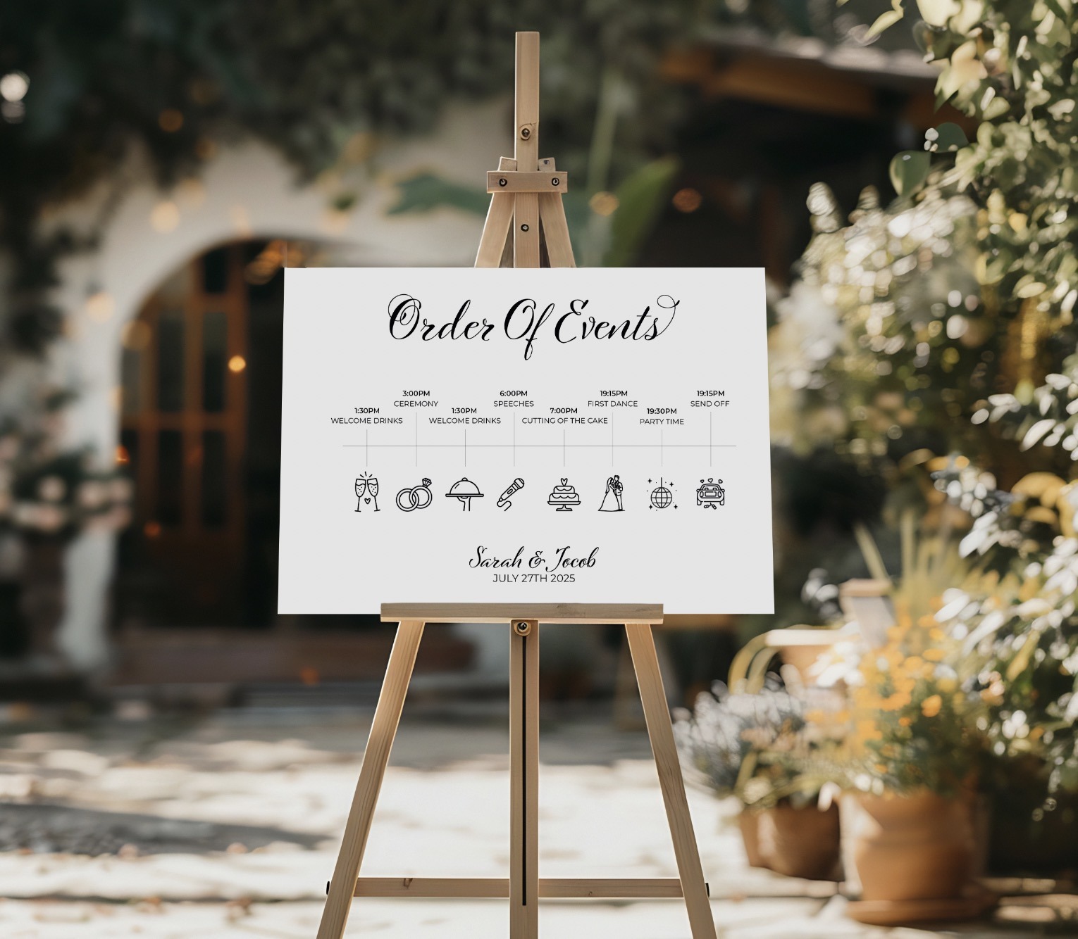 order of events icons wedding sign - calligrapher's edit collection