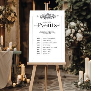 order of events wedding sign - The Grand Baroque