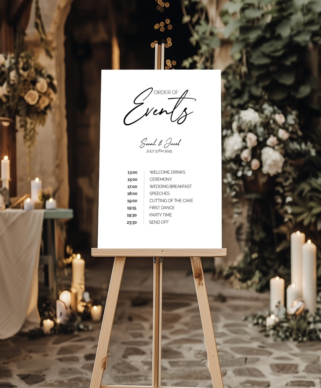 Order of The Day Wedding Sign - 3 Versions | The Signature Script - Image 2