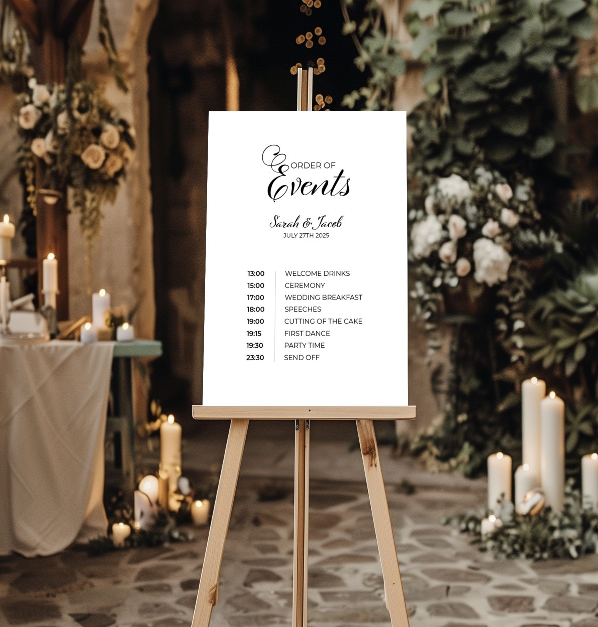 order of events wedding sign - calligrapher's edit collection