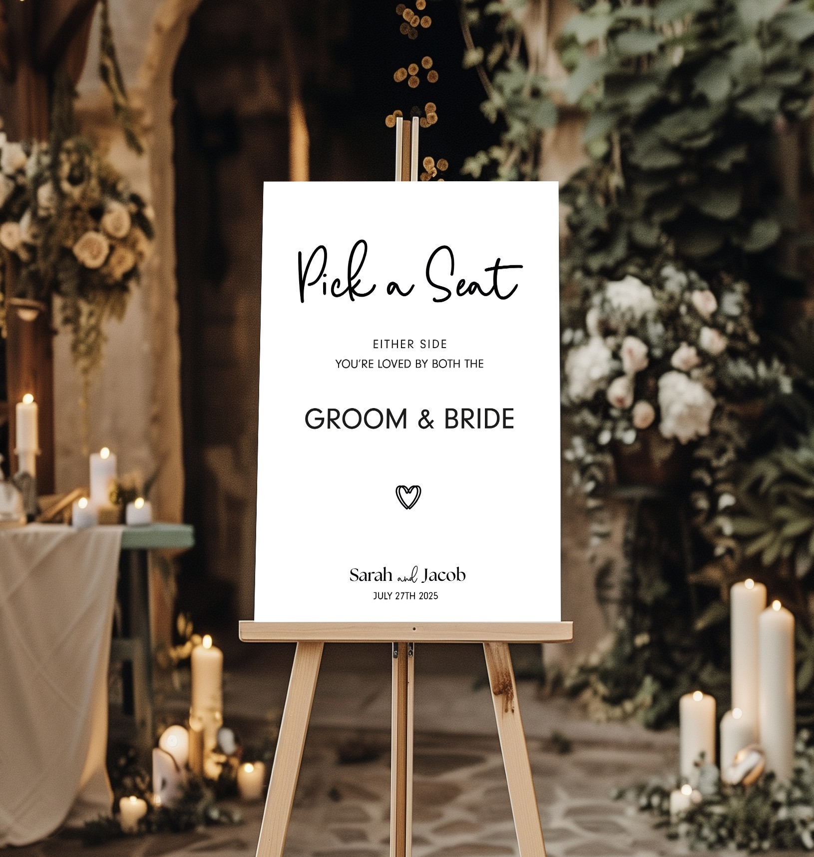 Pick a Seat Not a Side Wedding Sign | The Contemporary Suite - Image 2