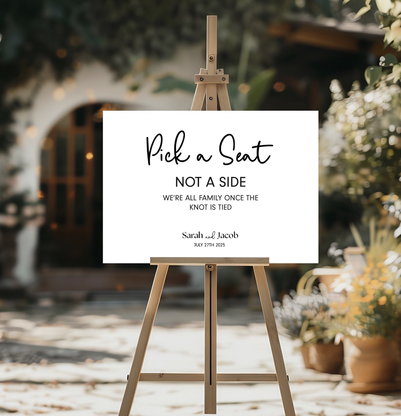 Pick a Seat Not a Side Wedding Sign | The Contemporary Suite - Image 3