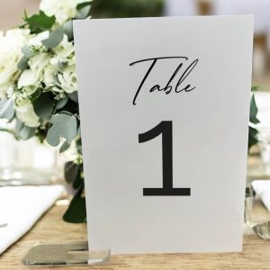 script style wedding table numbers