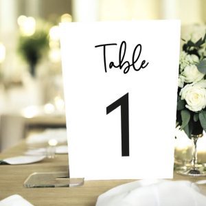 simple wedding table numbers