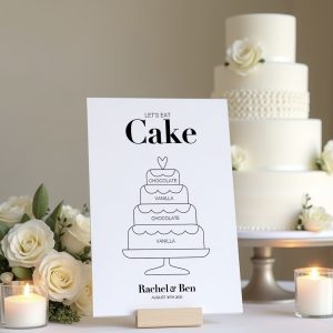 wedding cake sign monogram studio