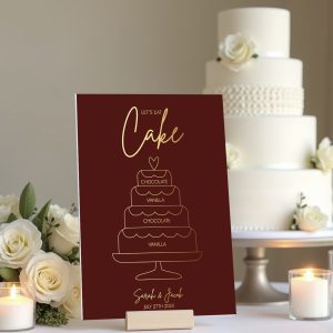 burgundy wedding cake menu