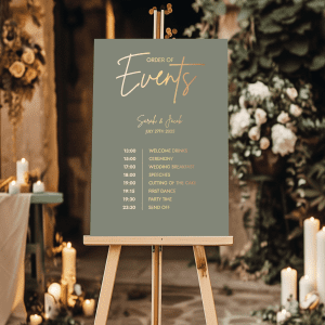 Sage Green Order of Events Wedding Sign – Twilight Sage