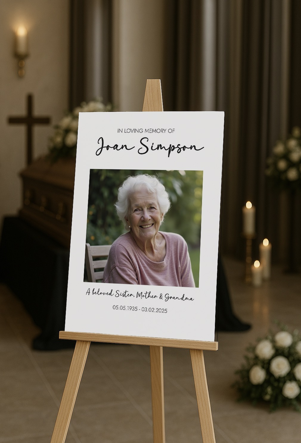 funeral photo sign