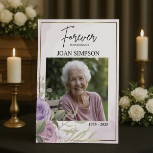 funeral service sign