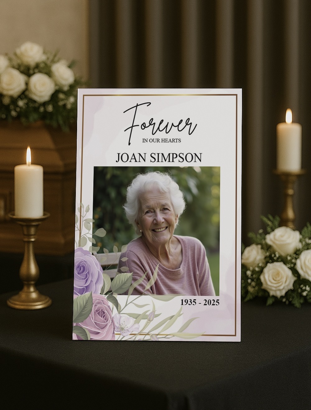 funeral service sign