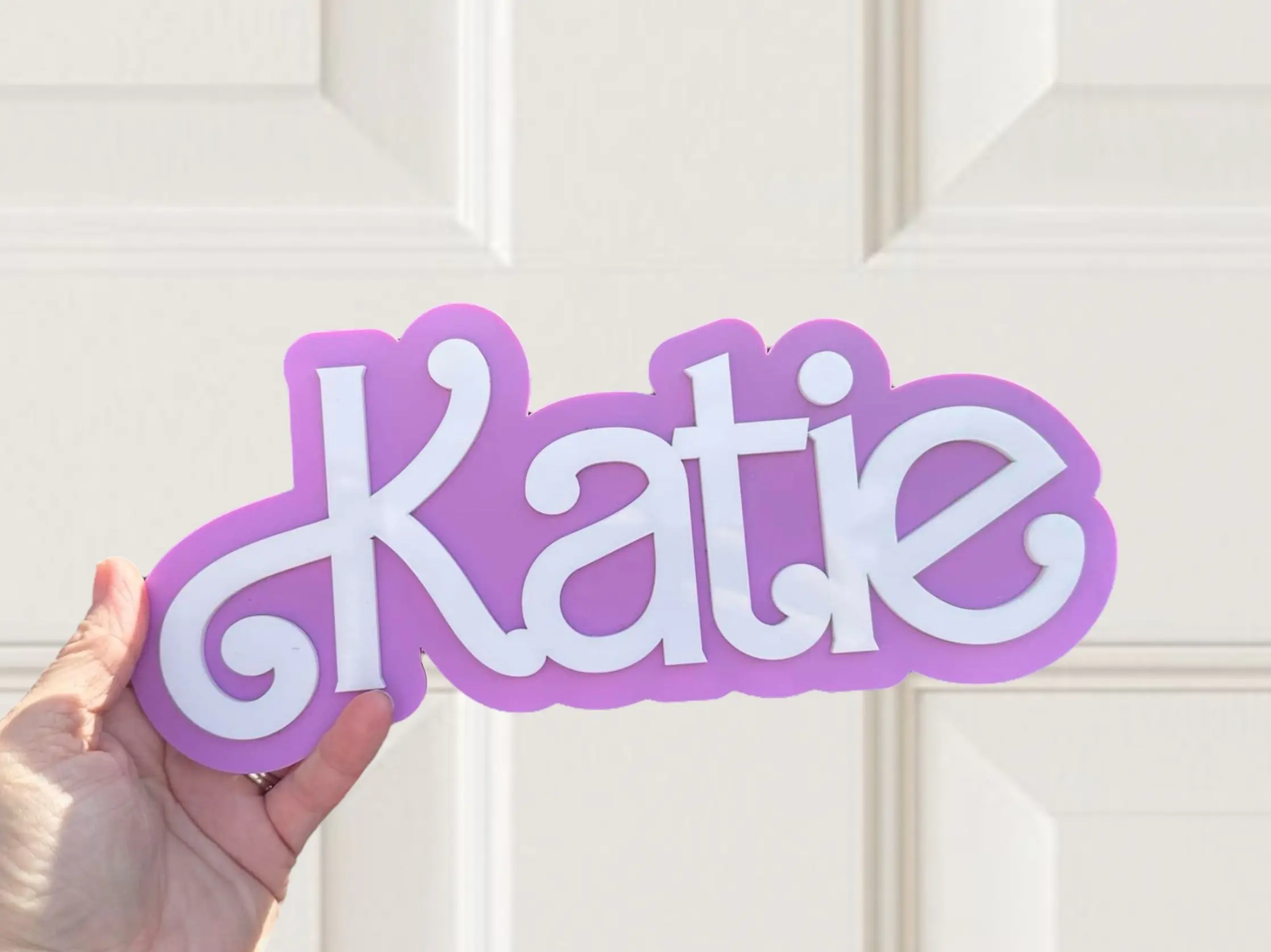 girls acrylic door sign