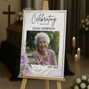 memorial sign for funerals