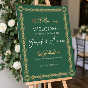 nikkah welcome sign for wedding