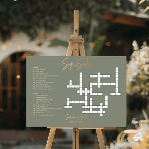 sip & solve wedding board