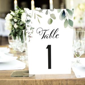wedding table numbers The Eucalyptus Suite
