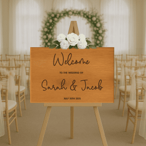 Engraved Wooden Signs for Ceremony - Contemporary Antique Pine