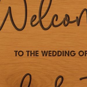 Engraved Wooden Signs for Ceremony - Contemporary Antique Pine text effect