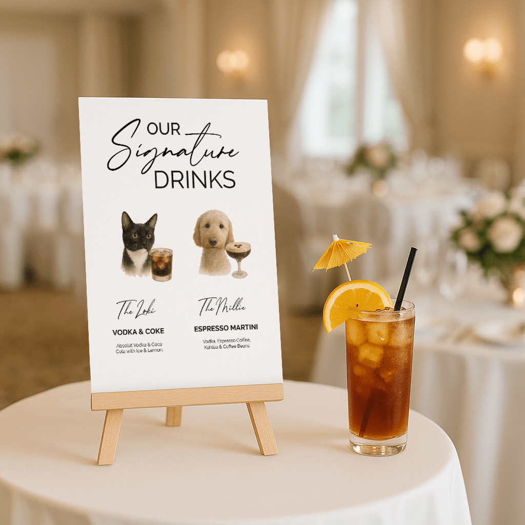 custom pet wedding sign
