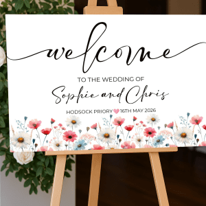 custom wildflower welcome board