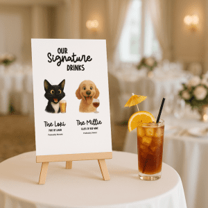 cute wedding sign for pets