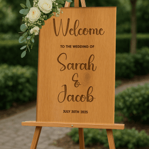 engraved wedding sign