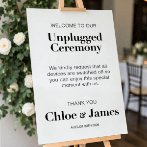 no phone usage wedding